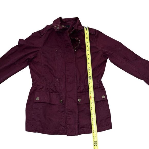 LOVE TREE Burgundy Full Zip Utility Jacket Size S - Picture 8 of 8
